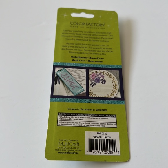 Acrylic Glitter Paint Marker Fine Point (Purple) - Picture 4 of 6